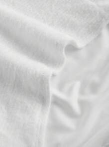 SHEIN MOD Blusa casual con flores 3D de peluche blanca de estilo vintage, adecuada para salir, vacaciones, Año Nuevo y otras ocasiones - Blanco - Ver 3