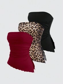 Sweetra 女士 Y2K 性感荷叶边不对称下摆抹胸