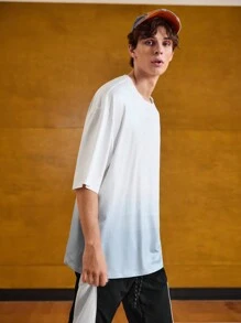 Sport MetroGents Herren Farbverlauf einfaches Rundhals Kurzarm Lässig Sport T-Shirt & Tank Top Set