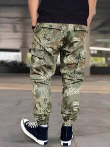 Manfinity Roghcode Men's All-Over Print Pocket Design Casual Pants, Everyday Wear - Multicolor - View 2