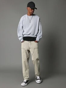 SUMWON Straight Fit Washed Carpenter Jean - Khaki - View 3