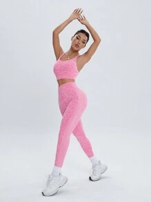 Slayoga Seamless High-Stretch Sports Yoga Fitness Leopard Print Bra And Shorts Set Gym Set Workout Women Set Women Leggings Set