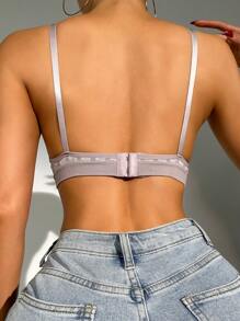 Christmas Colour Block Seamless Bralet - Grey - View 2