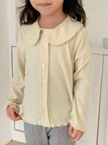 DAZY Camiseta de niña pequeña con cuello Peter Pan