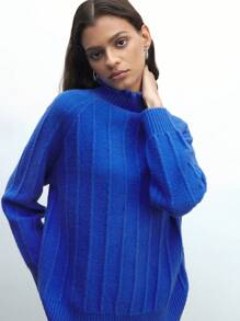 Maija Women's Warm Bright-Colored High Neck Raglan Sleeve Long Sleeve Casual Knit Sweater, Autumn/Winter