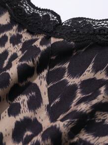 DAZY 节日休闲豹纹蕾丝花边吊带连衣裙，猎豹印花 - 彩色 - 查看 9