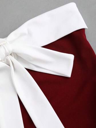 Sweetra 女士安卡拉复古蝴蝶结抹胸连衣裙