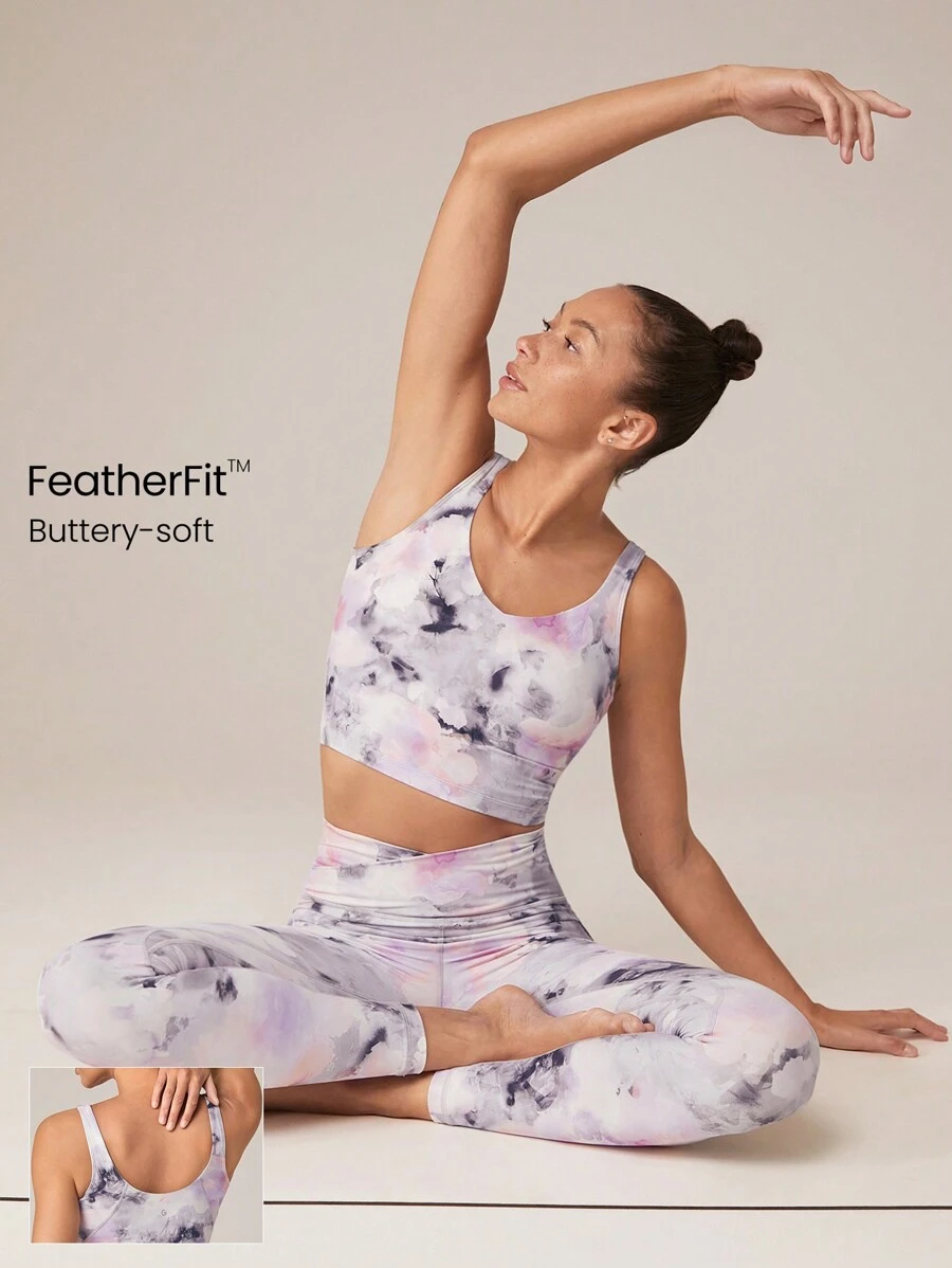 GLOWMODE FeatherFit™ U Back Cropped Active Tank Top Low Impact Yoga Daily - Multicolor - View 1