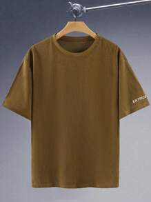 Manfinity Homme Oversized Men's Letter Graphic Drop Shoulder T-Shirt - Ginger - View 1