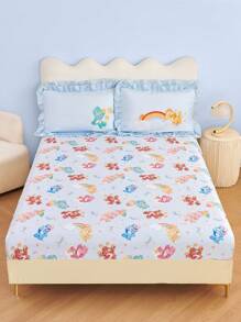 SHEIN X Care Bears 时尚可爱卡通熊全身印花床笠