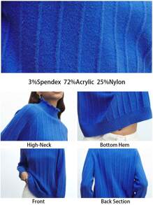 Maija Women's Warm Bright-Colored High Neck Raglan Sleeve Long Sleeve Casual Knit Sweater, Autumn/Winter