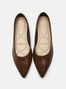 CUCCOO CURVES Plus Width & Fit Brown Flat Shoes, Fashion Suitable For All Seasons - Brown - View 3