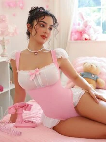 PetitDoll 可爱性感的女士连体裤 - 粉色 - 查看 2