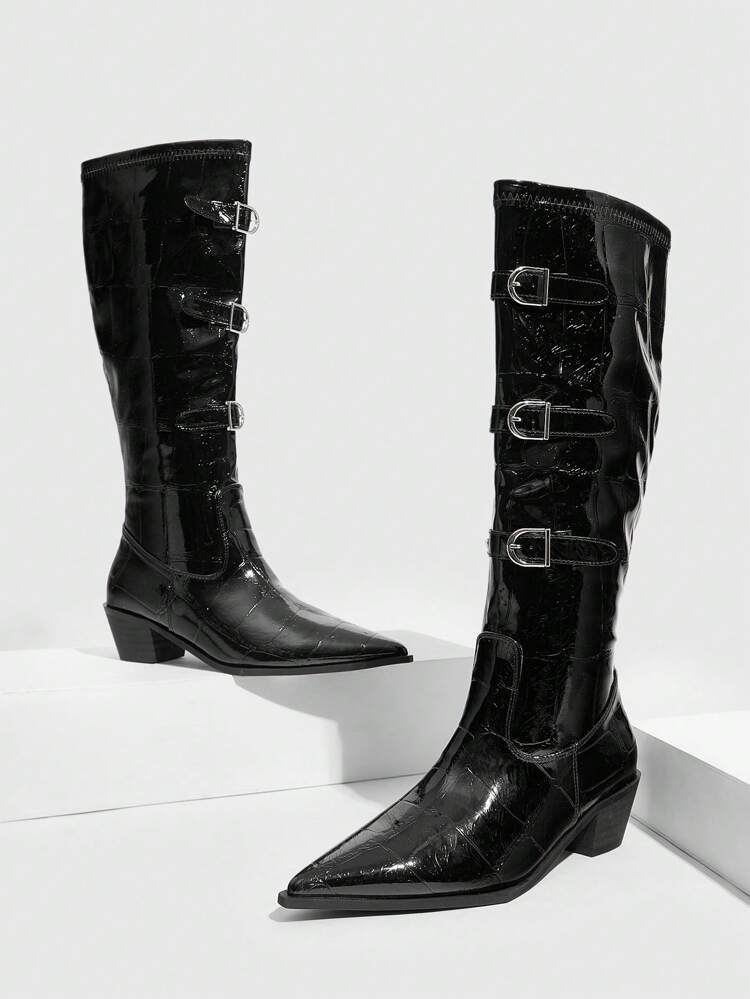 CUCCOO GRLICON Women's Over-The-Knee Boots, Y2K Style, Punk Rock, Biker, Cool Girl, Suitable For Halloween, Christmas, Party Occasions