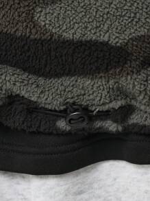 SUMWON Fluffy Sherpa Half Zip Pullover Youth Sweatshirt Casual Winter Autumn Outdoor Leisure Camo Pattern Cozy Warm Soft Boys - Army Green - View 7