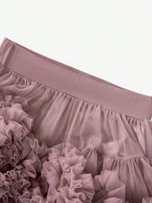 Sparklyn Tween Girl Casual Elegant Cute Tutu Skirt, Net Mesh Princess Style