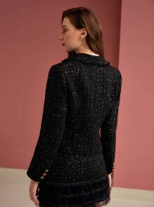 MOTF PREMIUM BLAZER CON CUELLO DE SOLAPA DE TWEED