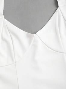 Lunelith SHEIN Lunessa Women's Slim Fit Solid Color Halter Mini Dress