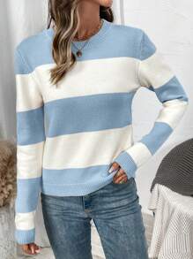 EMERY ROSE Fashion Graceful High-Quality Sweater For Women, Long Sleeve Loose Knitted Pullover Fall/Winter - Multicolor - View 6