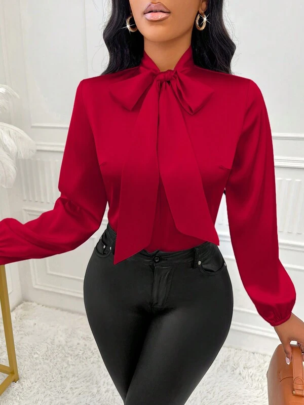 SOLERSUN Glossy And Elegant Apricot Colored Shirt For Women's Commuting, Casual Business,Long Sleeve Tops Fall Shirt Tops Fall Women Clothes Winter Women Clothes  Thanksgiving Women Outfit Back To School Clothes Teacher Outfits
