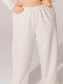 Aralina Curve Relaxed Mid-Rise Elastic Waist Straight Leg Trackpant - Grey - View 4