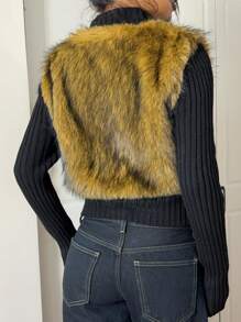 SHEIN EZwear Męska jednokolorowa bluzka z długim rękawem ze sztucznej skóry, swobodny sweter, prosty design