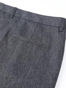 Manfinity Mode Plus Size Men Business Commuter Jacket And Pants Suit Set - Dark Grey - View 4