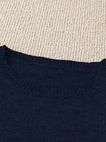 Calvaya Plus Size Vintage Mori Style Ombre Pom Pom Trim Knit Sweater, Autumn & Winter