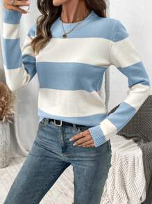 EMERY ROSE Fashion Graceful High-Quality Sweater For Women, Long Sleeve Loose Knitted Pullover Fall/Winter - Multicolor - View 4