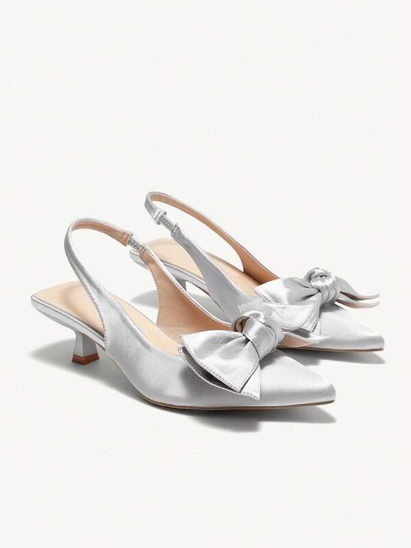 CUCCOO CHICEST Nieuwe lente/zomer V-vormige lage vamp met kruisband, glamoureuze puntige neus en enkelbandje, zacht, comfortabel, dikke strik, elegante hoge hakken, lenteschoenen, voorjaarsvakantie, paasgala-hakken