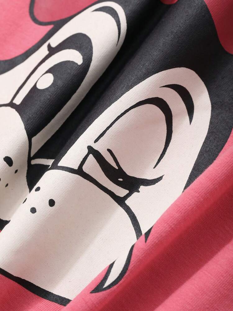 Cute Cartoon Pattern Print Loose Nightgown Pajama, Moo Moo