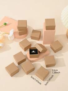 12 件戒指和珠宝盒，非常适合节日派对和礼品包装情人节、情人节婚礼、生日、珠宝收纳盒、整理和存储、珠宝盒、存储、壁橱整理和存储、化妆品收纳盒、用品、装饰品 - 卡其色 - 查看 5