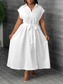 Slaydiva Vestido elegante de encaje con diseño floral y tirantes con lazo para mujer de talla grande