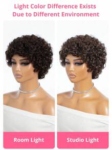 Short Afro Curly Wigs Human Hair Fluffy Kinky Afro Natural Black Curly Hair Puffs Ready to Wear