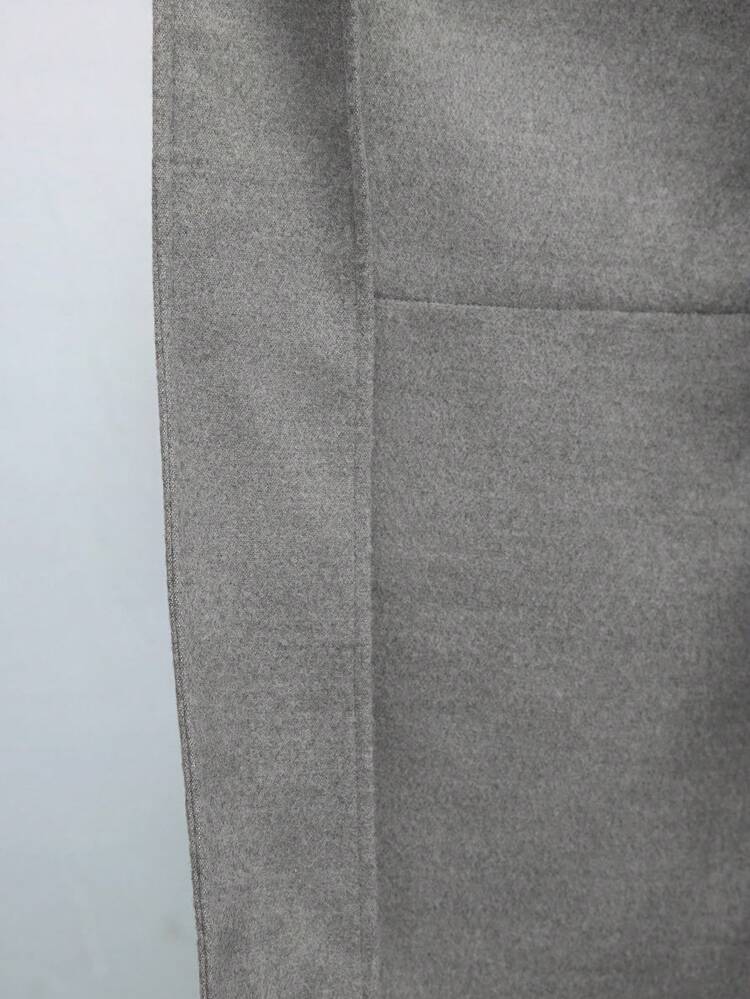 SHEIN Maija Women's Classic Casual Overcoat With Side High Slit, Button Decor, Dual Pocket, Gray, Spring Everyday Versatile