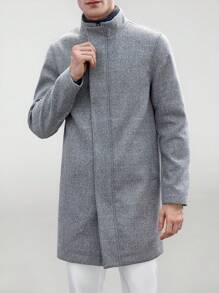 Manfinity VCAY 男士修身编织休闲长袖羊毛夹克外套，适合秋冬季