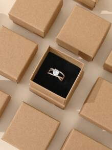 12 件戒指和珠宝盒，非常适合节日派对和礼品包装情人节、情人节婚礼、生日、珠宝收纳盒、整理和存储、珠宝盒、存储、壁橱整理和存储、化妆品收纳盒、用品、装饰品 - 卡其色 - 查看 6