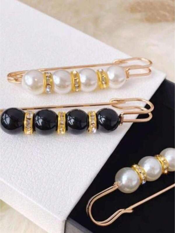 SHEIN 13pcs Colorful Faux Pearl Fashion Brooch Set Fashion Clothing Brooch Pearl Lapel Pin Dress Brooch Pin Badge Waist Buckle Accessories