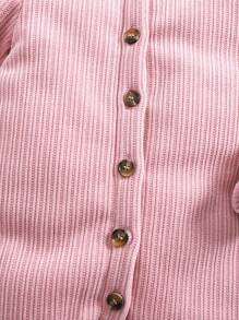 SHEIN Mameluco lindo de pana con estampado de dibujos animados y forro cálido para otoño/invierno para bebés niñas - Rosa - Ver 11