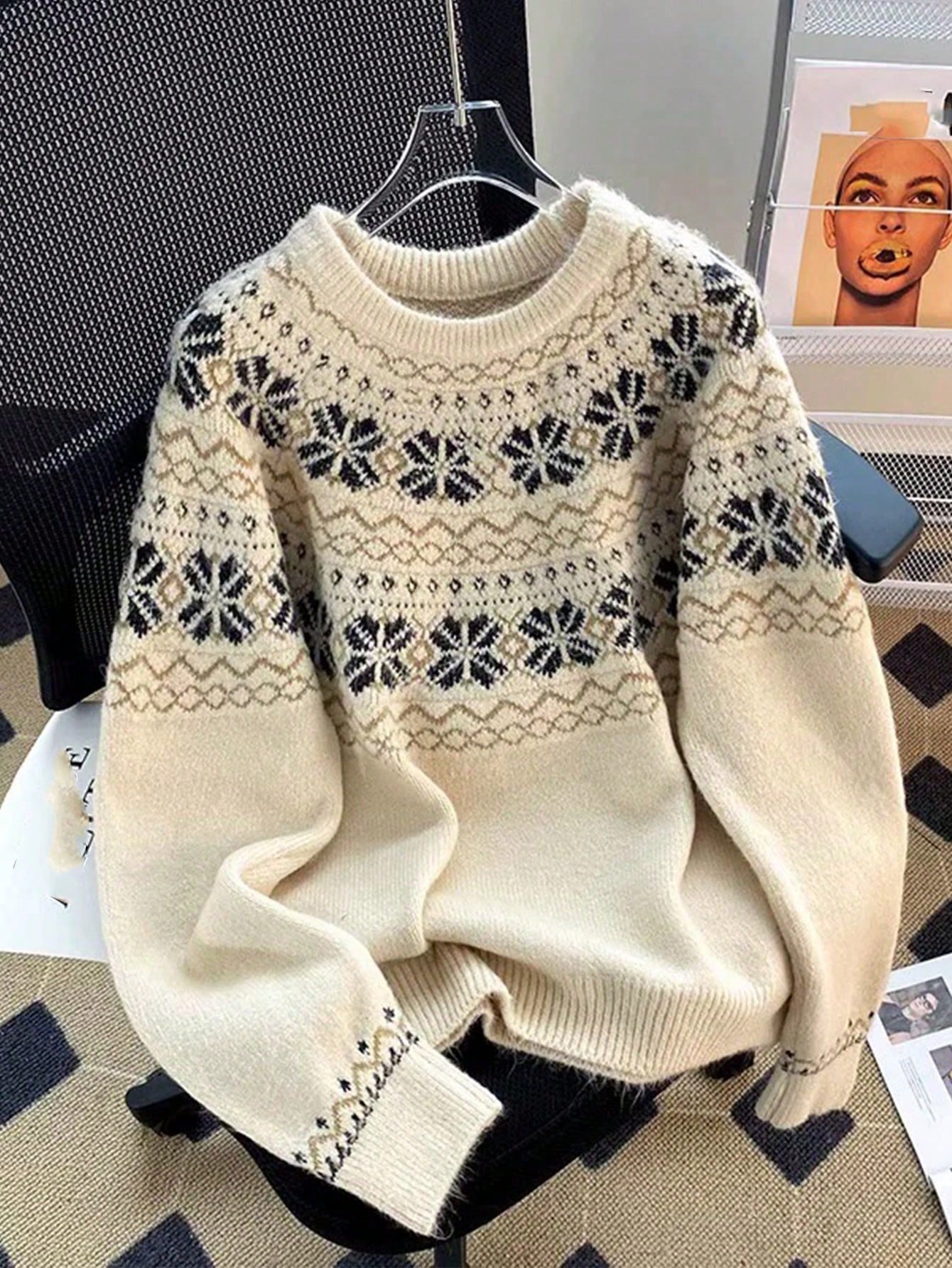 Fair Isle Round-Neck Sweater