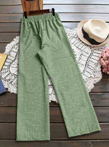 Große Größen Lässig gestreifte Weite Hose