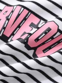 DAZY Young Girls' Round Neck Striped Long Sleeve Casual Sweatshirt, Minimalist & Stylish For Everyday Wear - Multicolor - View 7