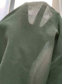 SHEIN Clasi 褶邊蝴蝶袖襯衫 - 軍綠色 - 查看 6