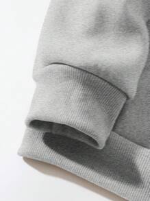 Manfinity Homme Men Letter Graphic Sweatshirt & Sweatpants - Grey - View 5