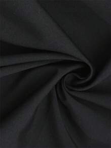 Selianne Đầm mini cổ đứng tay dài màu trơn mùa thu cho nữ - màu đen - Xem 7