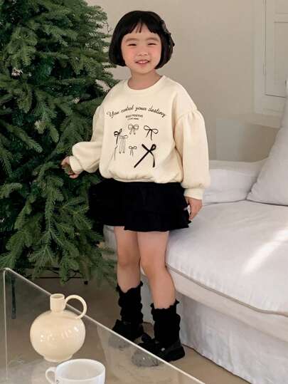Dazy Kids 女童圆领针织印花卫衣，秋季款