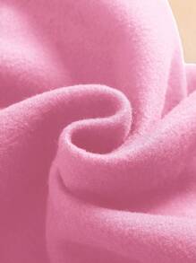 SHEIN Roupa rosa para meninas adolescentes dia dos namorados/ano novo, malha lisa manga laço enfeitado solto casual gola redonda moletom
