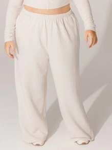 Aralina Curve Relaxed Mid-Rise Elastic Waist Straight Leg Trackpant - Grey - View 6
