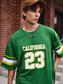 Sport MetroGents Men's Round Neck Short Sleeve Letter Printed Casual Sporty T-Shirt & Tank Top Set