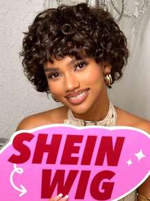 Short Afro Curly Wigs Human Hair Fluffy Kinky Afro Natural Black Curly Hair Puffs Ready to Wear